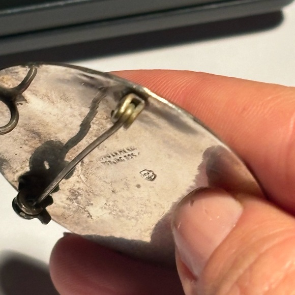 Vintage Mexican Aztec Sun God calendar sterling silver necklace pendant/Brooch - Picture 5 of 9